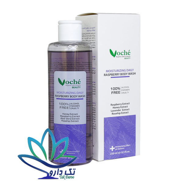 شامپو بدن مرطوب کننده حاوی عصاره تمشک سیاه وچه