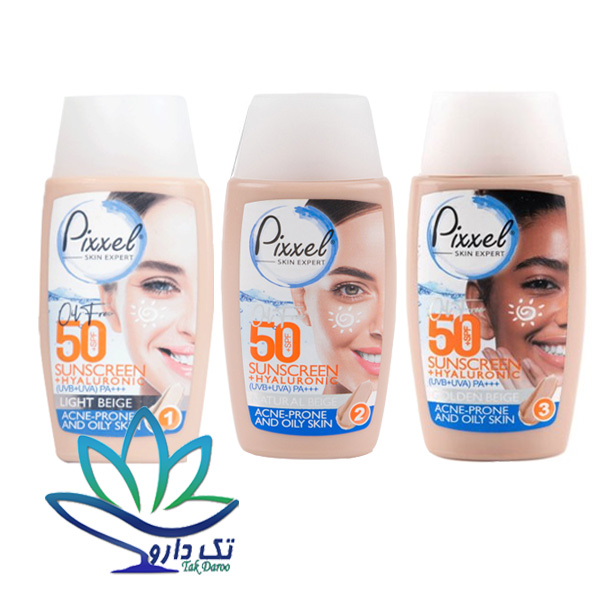 کرم ضد آفتاب رنگی پیکسل مناسب پوست چرب و جوش دار بژ روشن 50 میل