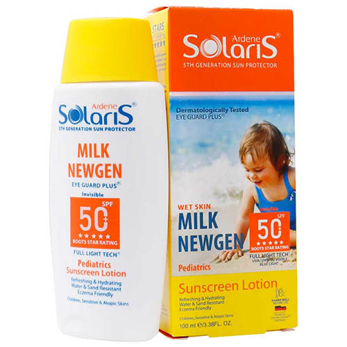 لوسیون ضد آفتاب کودک میلک نیوژن SPF50 سولاریس آردن 100 میلی لیتر