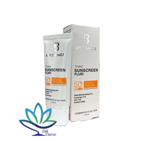 ضدآفتاب Spf 50 بیزانس مناسب پوست مختلط و چرب مدل نچرال بژ حجم 40 میل