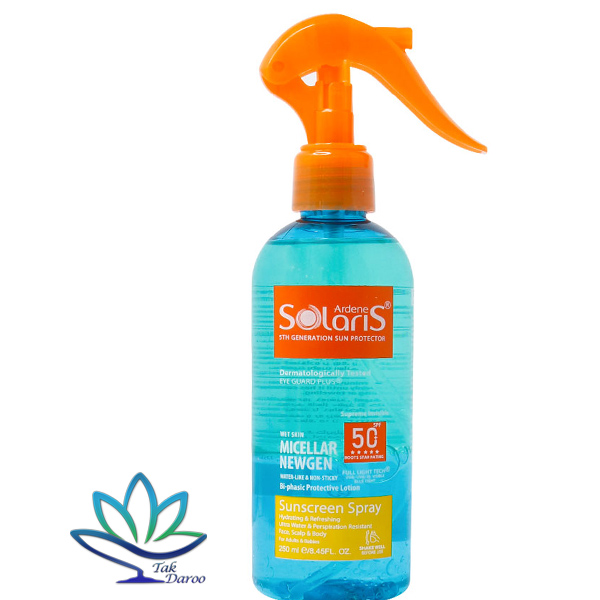  اسپری ضد آفتاب دوفاز میسلار نیوژن SPF۵۰ سولاریس آردن ۲۵۰ میلی لیتر