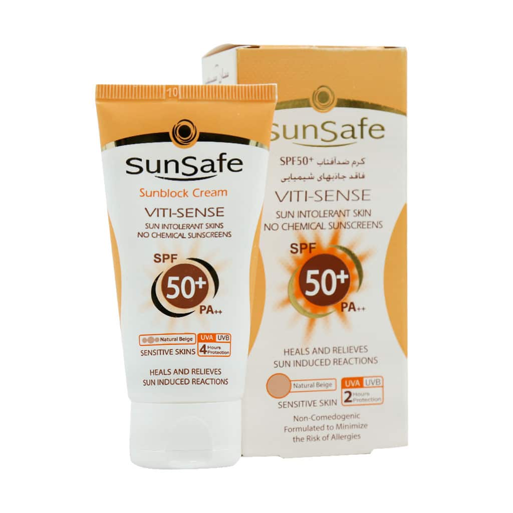 کرم ضد آفتاب رنگی سان سیف SPF50 فاقد جاذب های شیمیایی مناسب پوست حساس ۵۰ میلی لیتر کرم ضد آفتاب رنگی سان سیف SPF50 فاقد جاذب های شیمیایی مناسب پوست حساس ۵۰ میلی لیتر