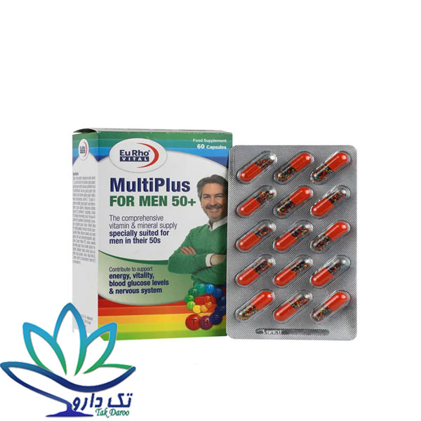 کپسول مولتی پلاس آقایان بالای 50 سال یوروویتال 60 عدد